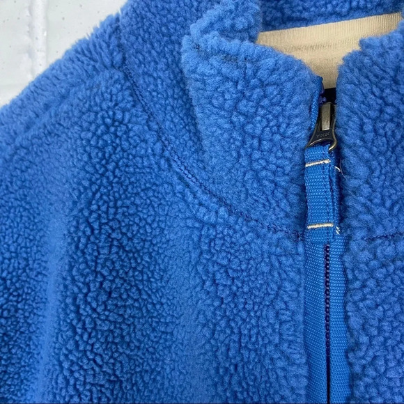 Land’s END Blue Oversized Sherpa 3/4 Zip Pull Over - Picture 6 of 8